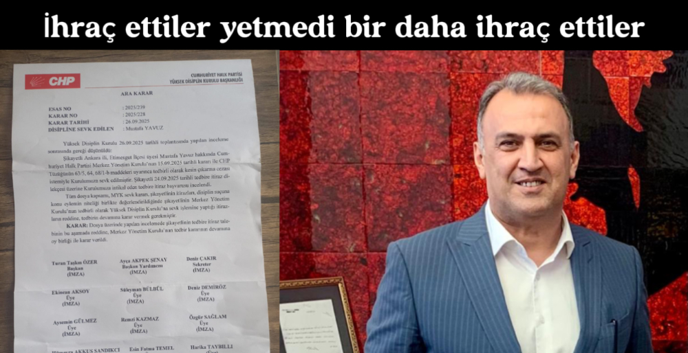 Gazeteci Mustafa Yavuz, CHP’den İkinci Kez İhraç Edildi